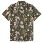 Ocean Animals Hawaiian Button Up Shirt, Turtle Summer Beach Shirt - The Palmix