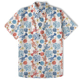 Ocean Animals Hawaiian Button Up Shirt, Optopus Summer Beach Shirt - The Palmix