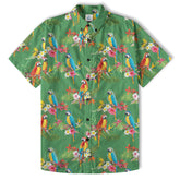 Parrot Hawaiian Button Up Shirt, Aloha Pattern Summer Beach Shirt - The Palmix