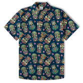 Tiki Mask Pattern Hawaii Shirt for Men, Aloha Hawaii Shirt - The Palmix