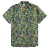 Surfing Tiki Mask Pattern Hawaii Shirt for Men, Aloha Flamingo Pattern Hawaii Shirt - The Palmix