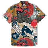 Crane Sakura Japanese Hawaiian Shirt Ocean Wave Koi Carp Fish Hawaiian - The Palmix