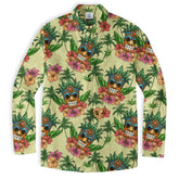 Gods Tiki Pattern Hawaii Long Sleeve Shirt - The Palmix