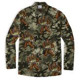 Fishing Bigfoot Hawaiian Shirt, Tropical Bigfoot Hawaiian Shirt Casual Button Down Short Sleeve Shirt - The Palmix