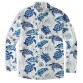 Turtle Mens Hawaiian Long Sleeve Shirt, Turtle Casual Button Down Long Sleeve - The Palmix