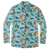 Turtle Hawaiian Long Sleeve Shirt for Men, Ocean Hawaiian Long Shirt - The Palmix