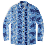 Ocean Animals Women's Hawaiian Shirt, Ocean Theme Hawaiian Print - The Palmix