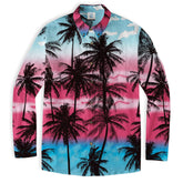 Sunset Trees Pattern Hawaii Shirt, Coconut Pattern Hawaii Shirt, Summer Beach Shirt - The Palmix