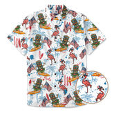 Tiki Mask USA Flag Independence Day - Cotton Hawaii Shirt
