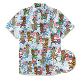 Tiki Mask Hula Dance Independence Day of USA - Cotton Hawaii Shirt