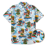 Tiki Mask Surfing Independence Day of USA - Cotton Hawaii Shirt