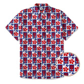 Tiki US Flag Independence Day - Cotton Hawaii Shirt