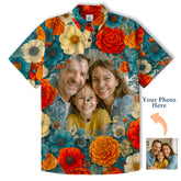 Personalized Hawaiian Shirt with Photo Floral Theme For Family Gift Aloha Men Shirt - The Palmix