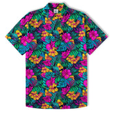 Electric Jungle Paradise Hawaiian Shirt, Colorful Tropical Beach Aloha Shirt - The Palmix