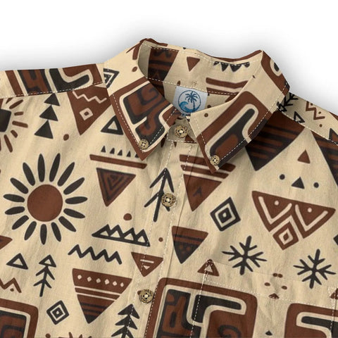 Retro Tiki Pictorial long-sleeve shirt