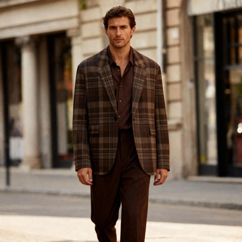 Classic retro brown check