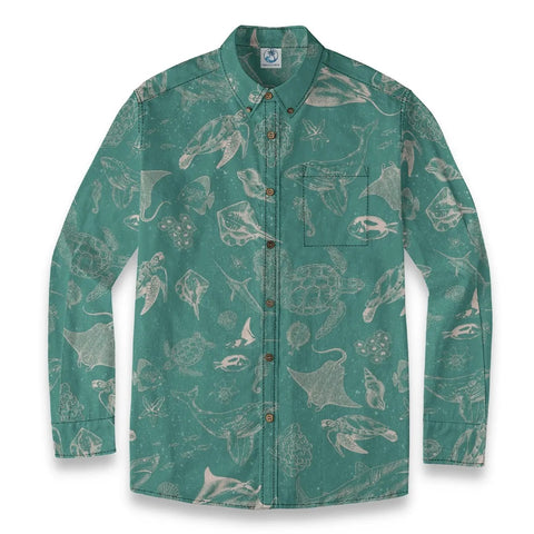Naturalist – Vintage bottom line drawing  Long-sleeve shirt