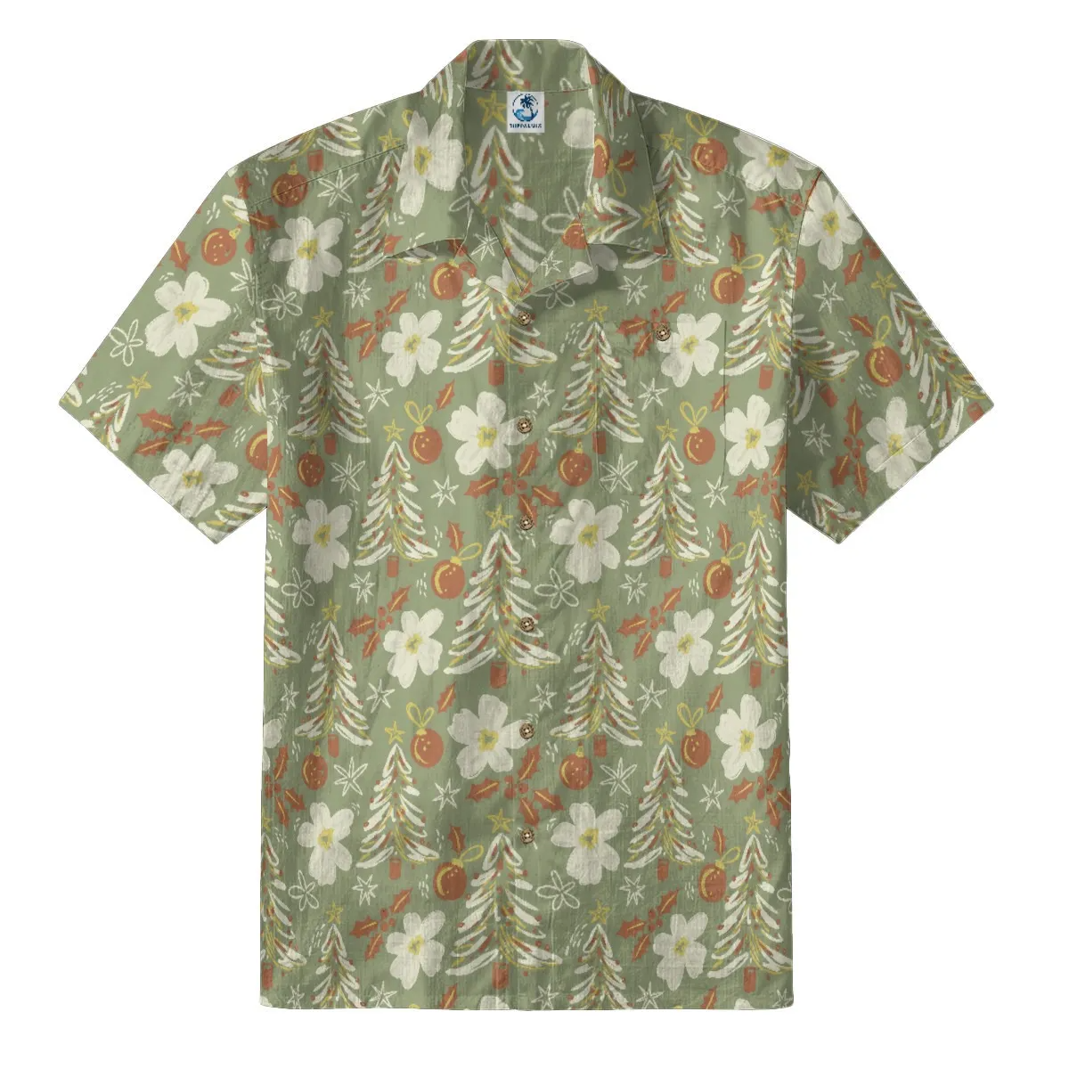 Floral Christmas Tree Hawaiian Shirt
