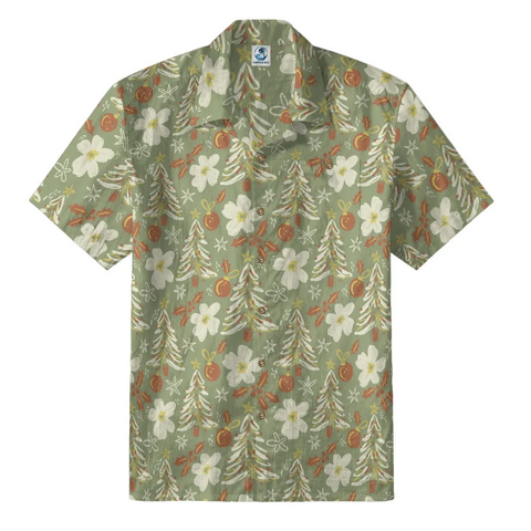 Floral Christmas Tree Hawaiian Shirt