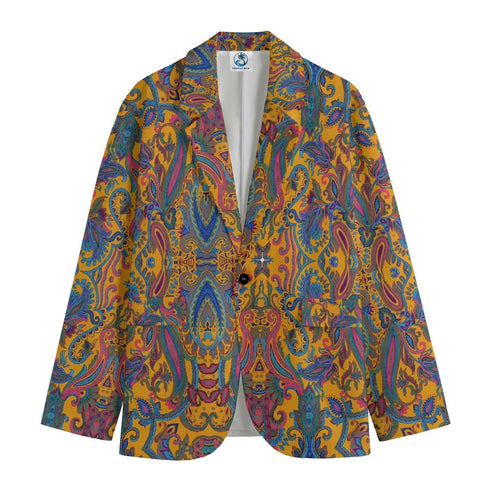 Retro paisley design in yellow tones