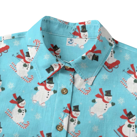Women's Festive Snowman Hawaiian Shirt