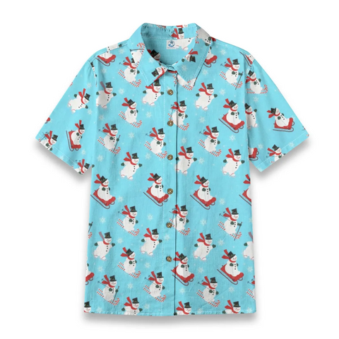 Women's Festive Snowman Hawaiian Shirt