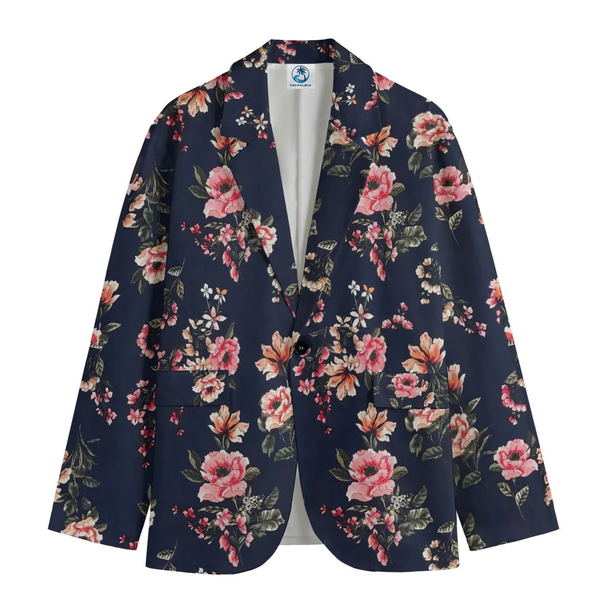 Retro dream weaving of dark blue peonies