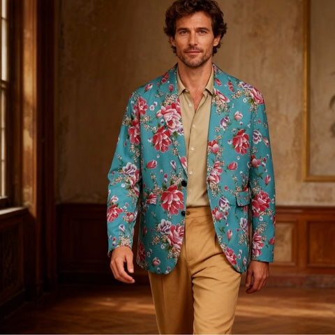 Flower border blue rhyme peonies