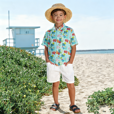 Hawaii colorful party Tiki print shirt