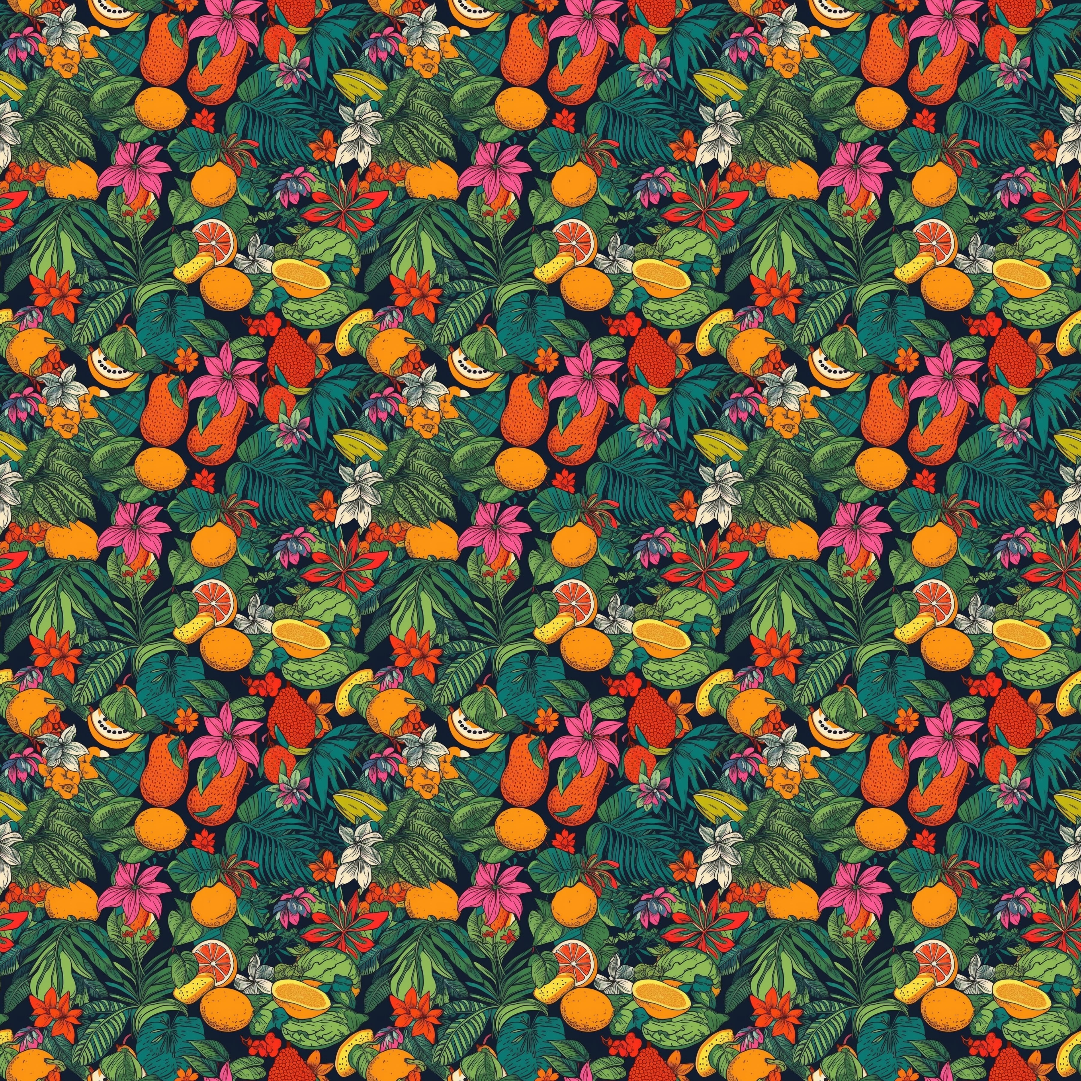 Electric Vibrant Tropical Beach Pattern Hawaiin Button Down Shirt - The Palmix
