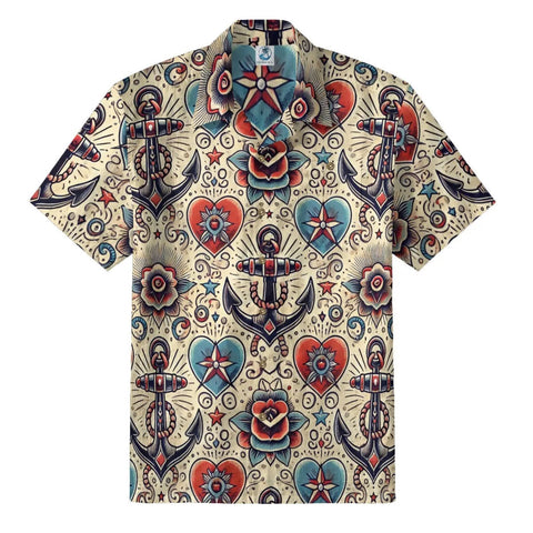 Retro tattoo anchor with heart