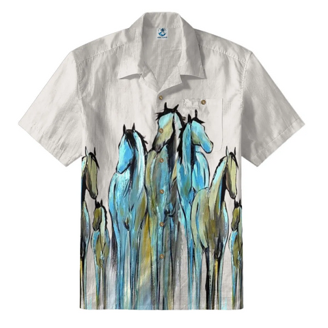 Blue Horse Art Hawaiian Shirt