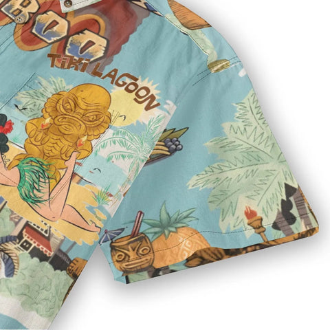 Hawaiian Vintage Pictorial TIKI Island Print Shirt