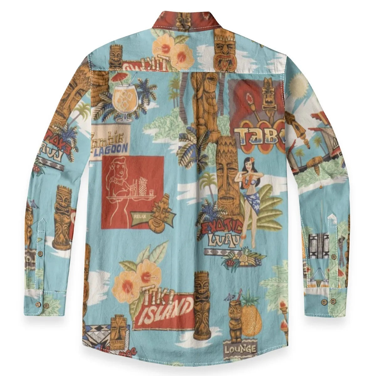 Hawaiian Vintage Pictorial TIKI Island Print Shirt