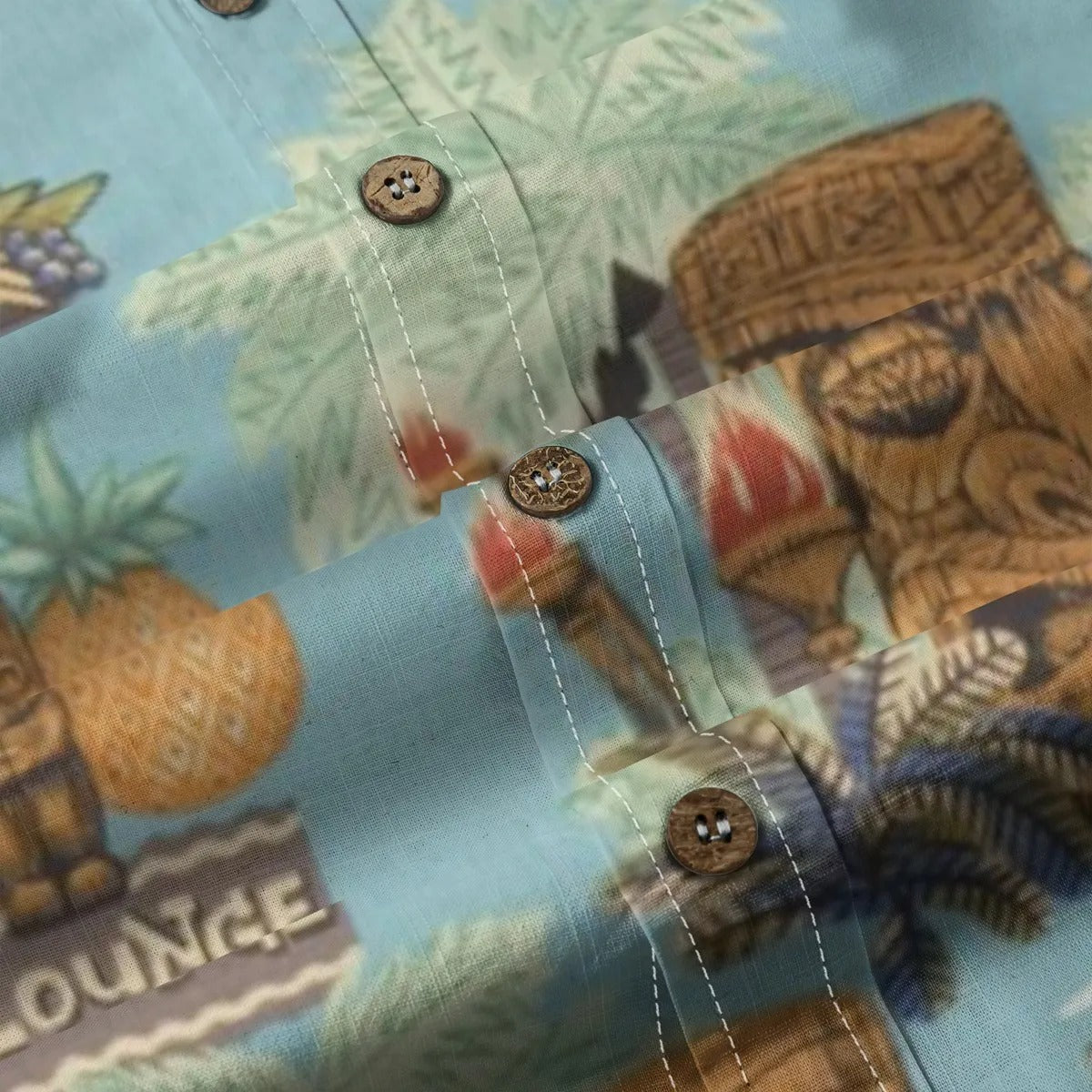 Hawaiian Vintage Pictorial TIKI Island Print Shirt