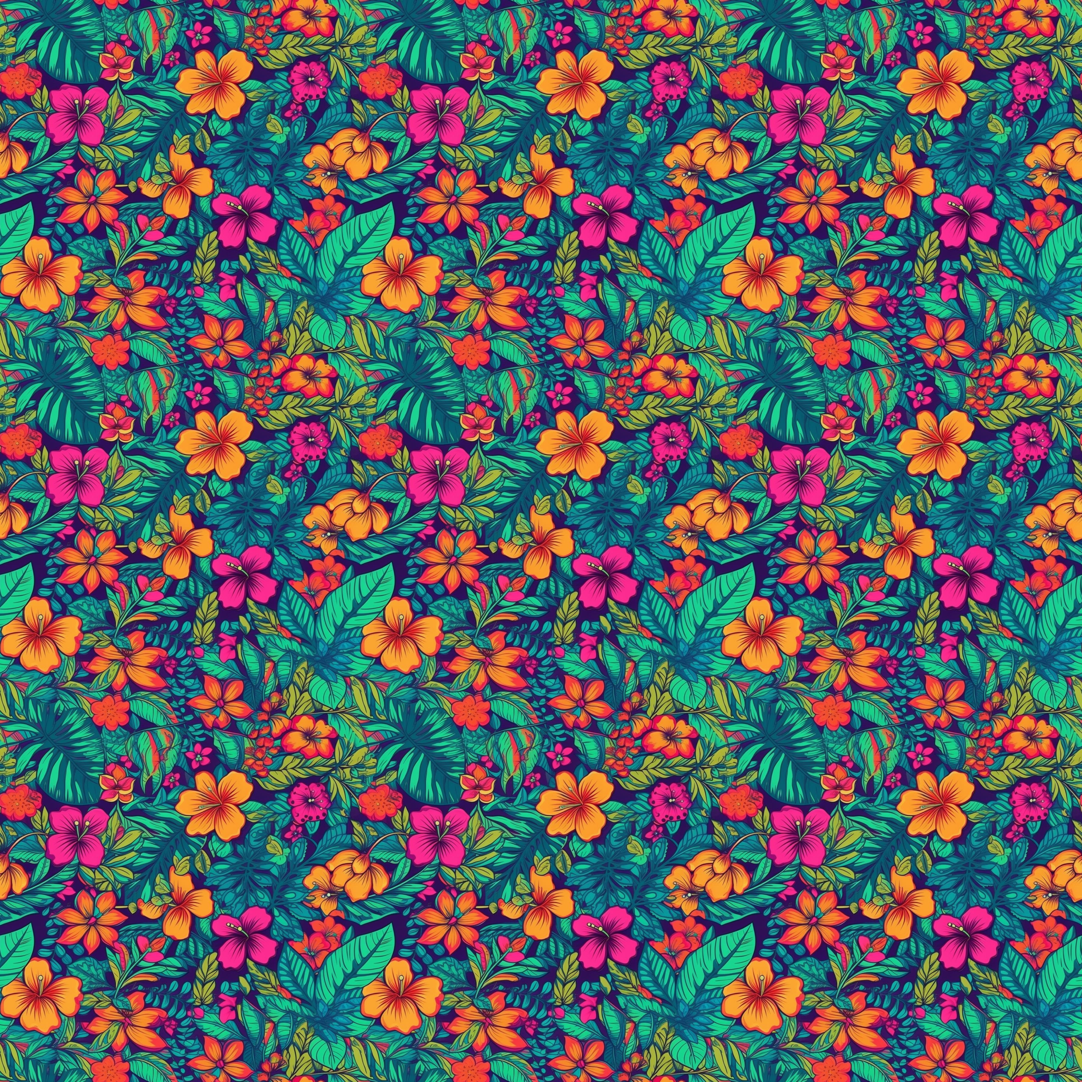 Electric Vibrant Tropical Beach Pattern Hawaiin Button Down Shirt - The Palmix