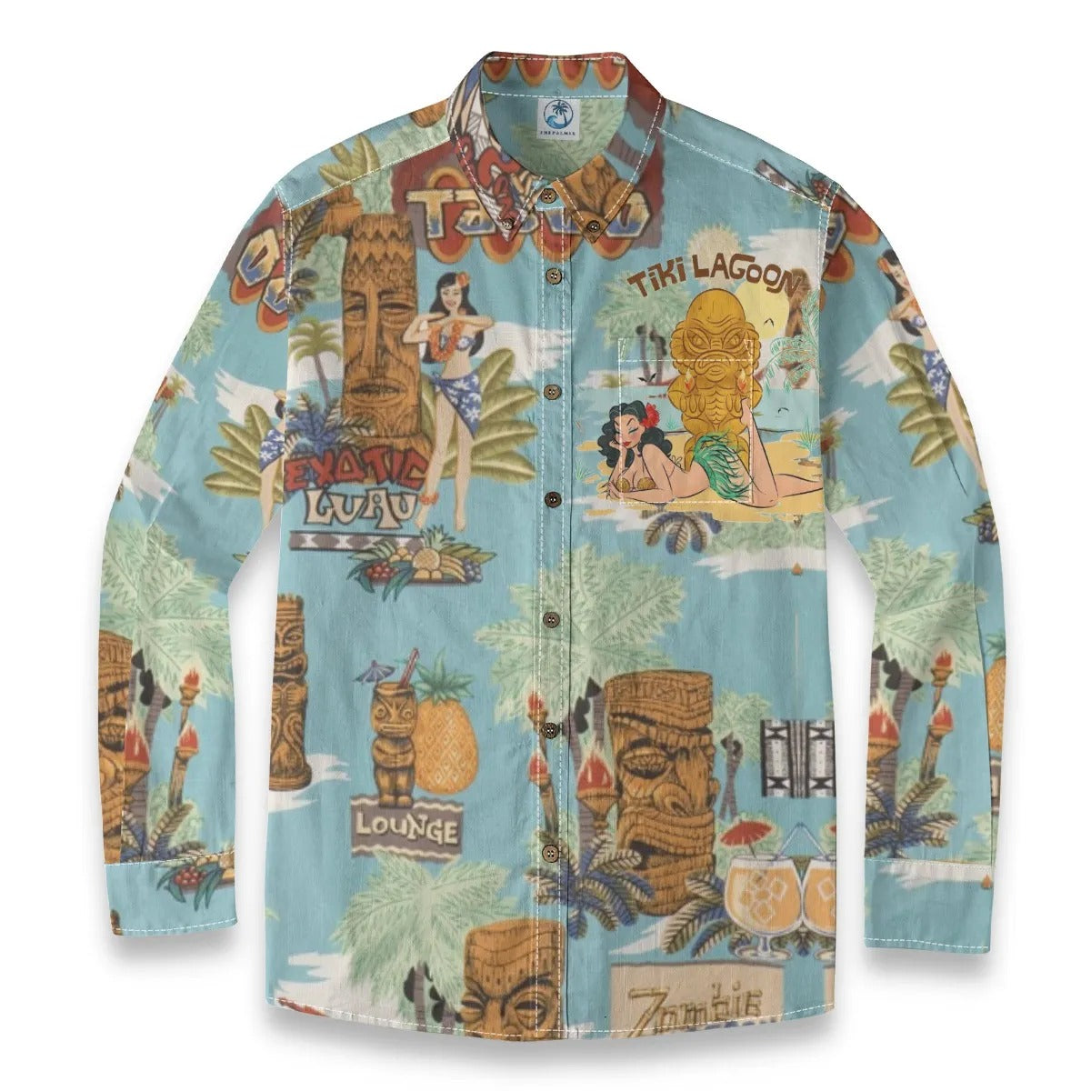 Hawaiian Vintage Pictorial TIKI Island Print Shirt