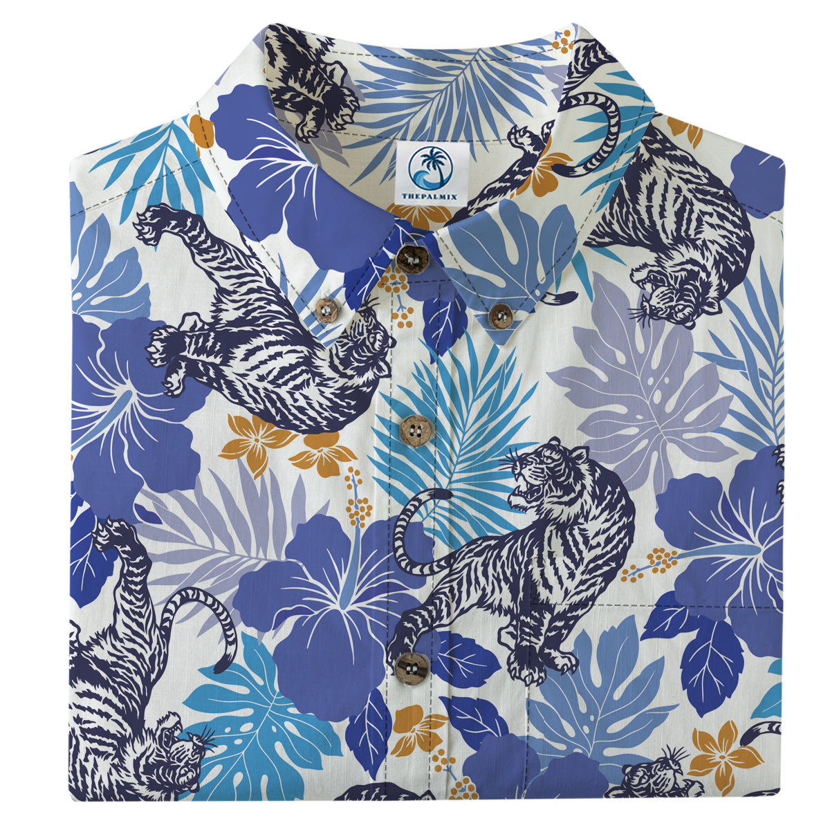 Poetic Oriental Tiger & Hibiscus Floral Shirt