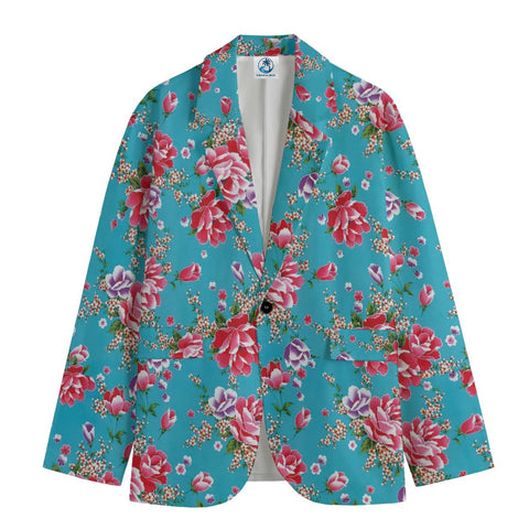 Flower border blue rhyme peonies