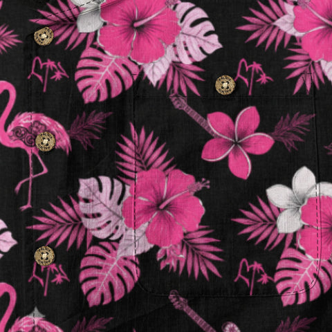 Pink Hibiscus & Flamingo