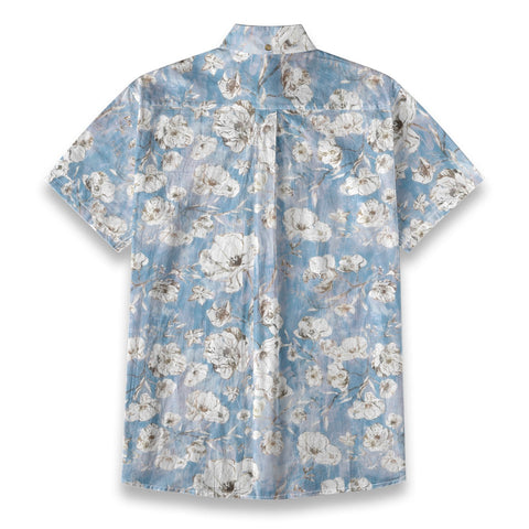 Blues ink flower border