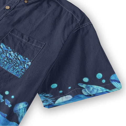 Ocean Dreams – Retro Marine Life Aloha Shirt
