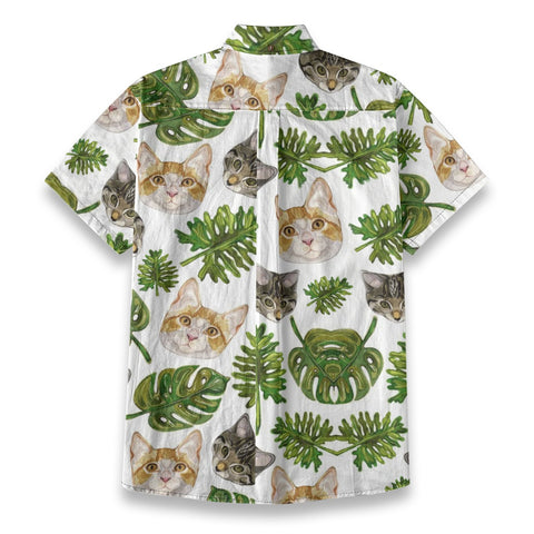 Tropical Whiskers – Green Palm Cat Shirt