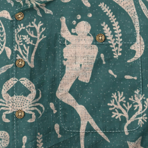 Teal Vintage Ocean Creatures