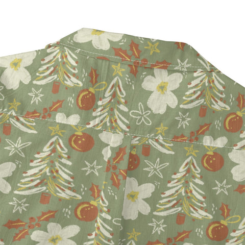 Floral Christmas Tree Hawaiian Shirt