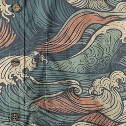 Ocean Surge – Vintage Wave Print Hawaiian Shirt