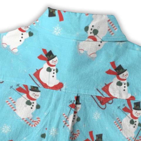 Women's Festive Snowman Hawaiian Shirt