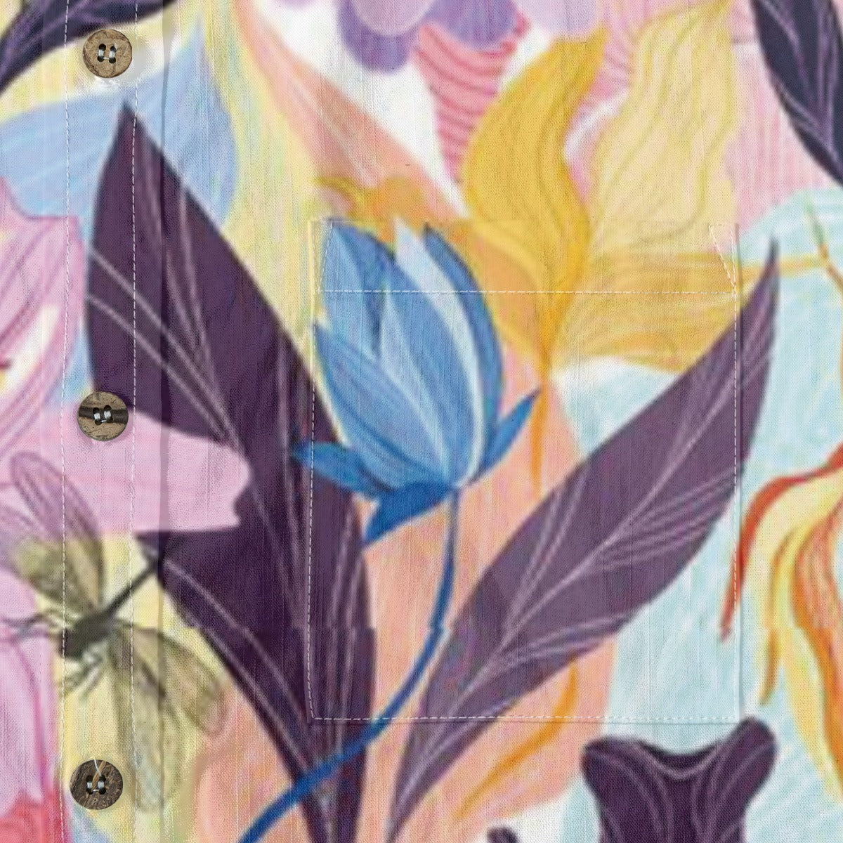 Hand-painted lily tropical xing'q printed Shirt