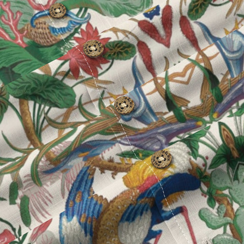 Retro tropical flowers and birds