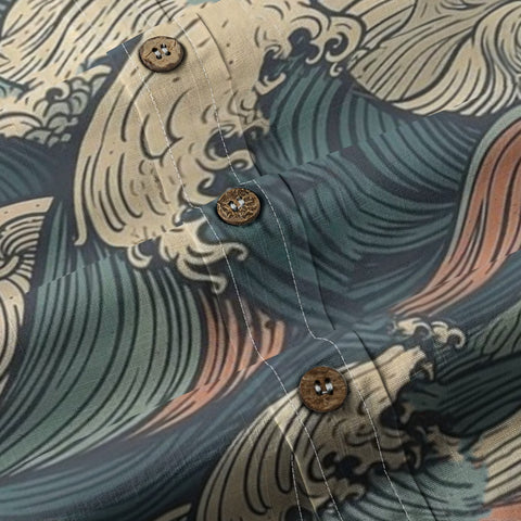 Ocean Surge – Vintage Wave Print Hawaiian Shirt